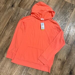 Cat & Jack Girls Size XL‎ (14/16) Coral Pullover Hoodie Lightweight Cotton NEW